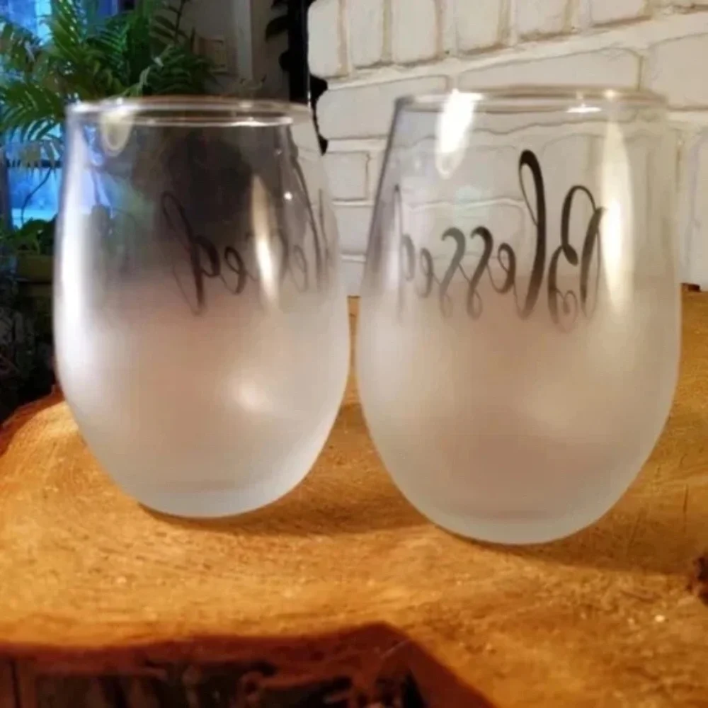 3/$25 Blessed Stemless Wine Glasses